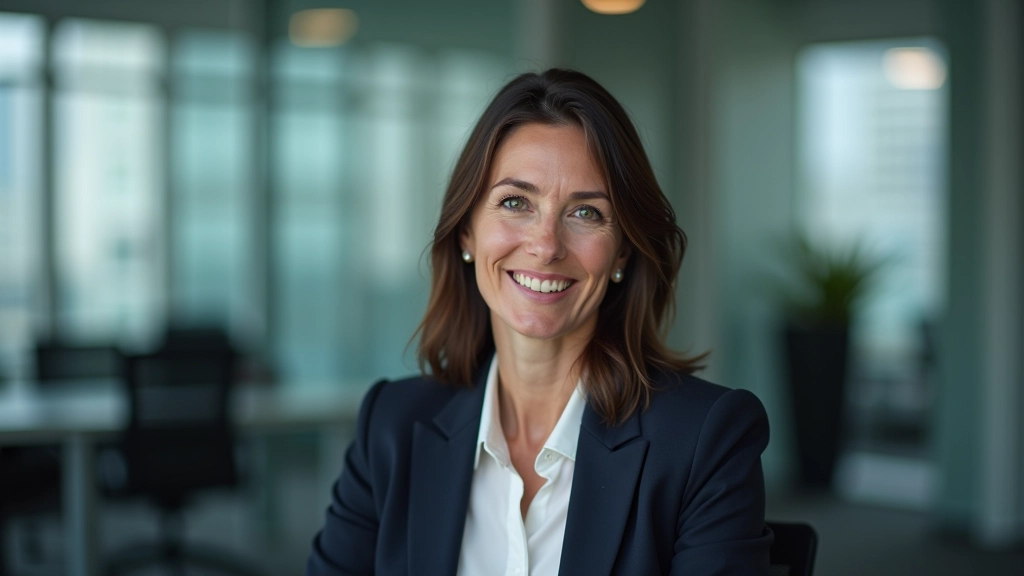 Professional giving feedback in private office setting, calm and respectful conversation posture, both people seated