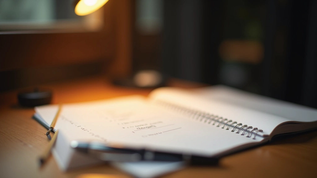 Whiteboard or notebook showing organized outline structure with main points and supporting details clearly arranged hierarchically